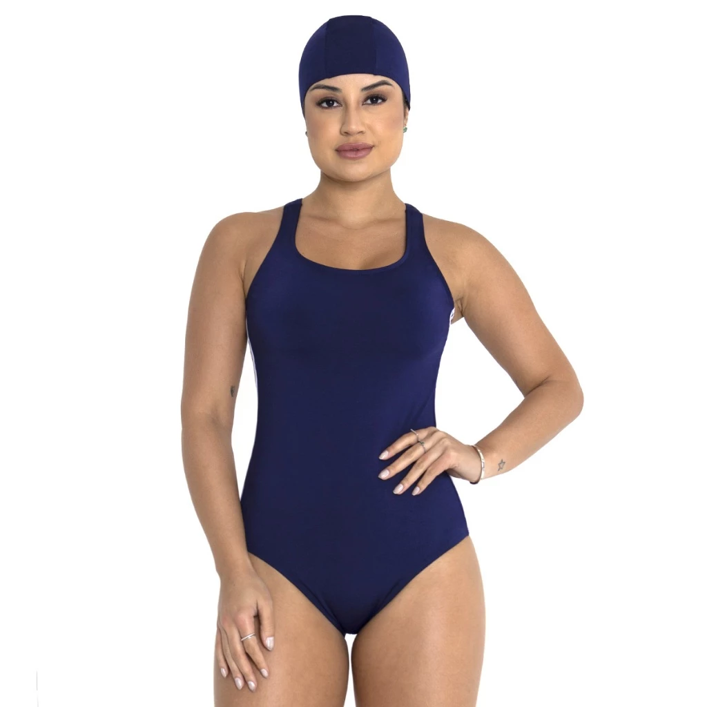 Maiô Adulto Listrado com Touca | Conect Sports