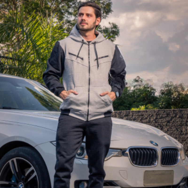 Kit Conjunto Blusa De Frio com Zíper + Calça de Moletom