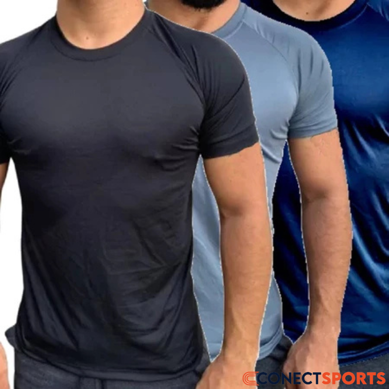 Kit 3 Camisetas Dry Fit Masculina | Conect Sports