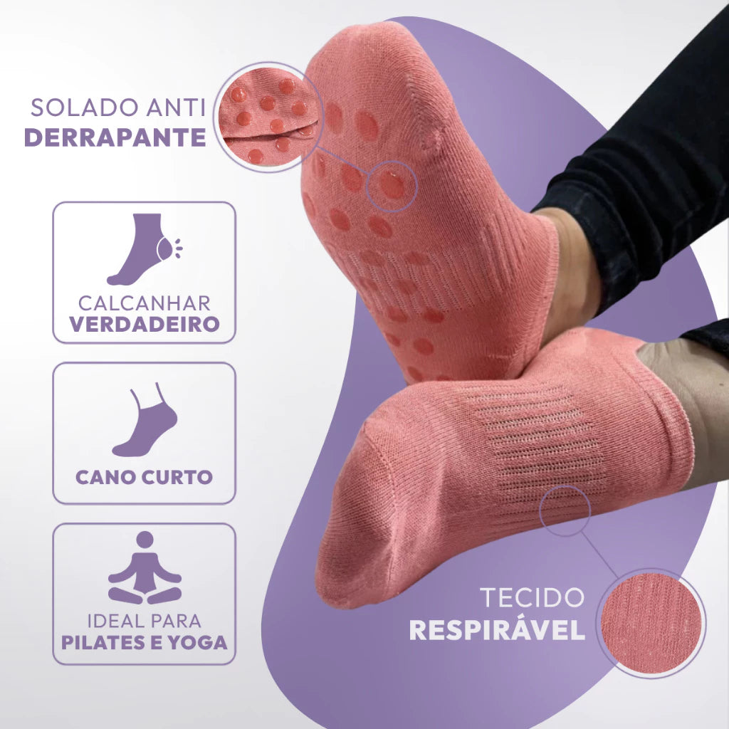 Kit 3 Meias Antiderrapantes | Conect Sports