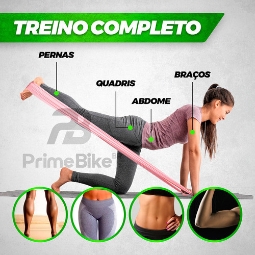 Kit Bola Suíça Pilates Fisioterapia 65cm + Faixa Elástica Thera Band Elástico Exercício 5 Mini Band