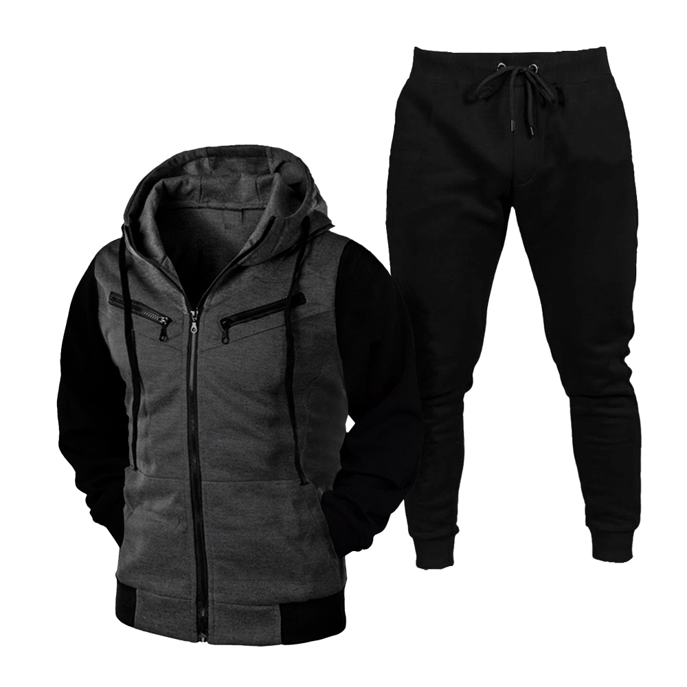 Kit Conjunto Blusa De Frio com Zíper + Calça de Moletom