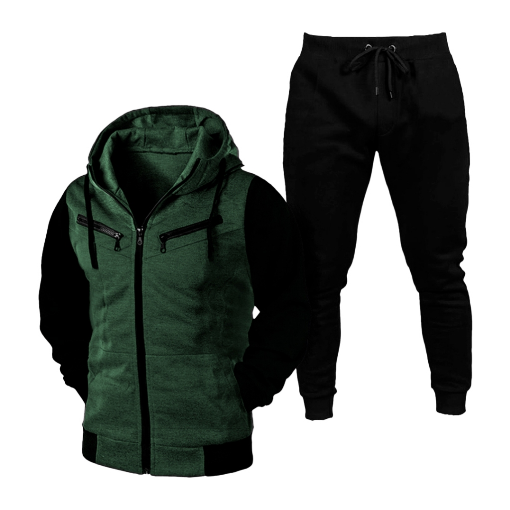 Kit Conjunto Blusa De Frio com Zíper + Calça de Moletom