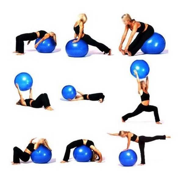 Kit Yoga Pilates Funcional Anel Standart + Faixa Médio + Colchonete Espuma + Bola 55 Suíça